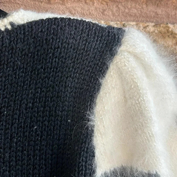 Christine Vintage 80s Angora V Neck Sweater Cross Ties - Picture 2 of 9